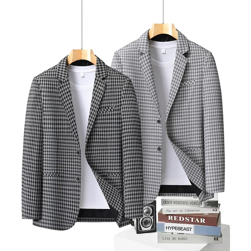 New High-End Soft Comfortable Men's Blazer Slim Fit Fashion Jacket For Young Men Daily Casual Home Wear Outerwear