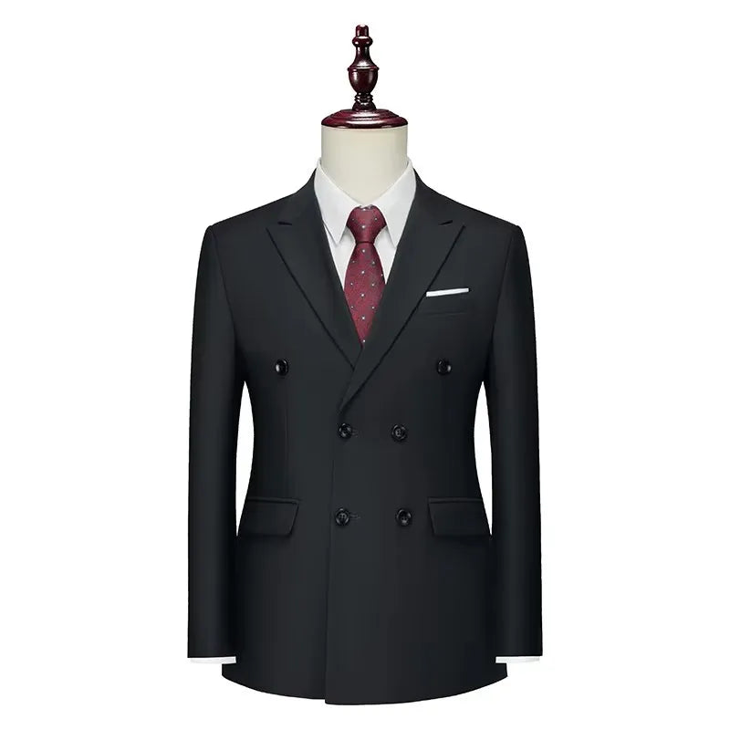 2026 Men Double Breasted Blazer Coats Fashion Solid Mens Wedding Prom Dress Male Business Casual Slim Fit Suits Jacket 6XL