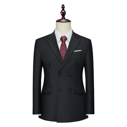 2026 Men Double Breasted Blazer Coats Fashion Solid Mens Wedding Prom Dress Male Business Casual Slim Fit Suits Jacket 6XL