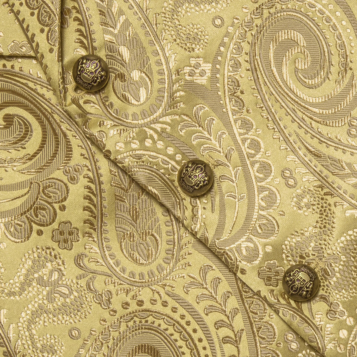 Men's Paisley Waistcoat Vest with Tie Hanky Cufflinks Set for Wedding and Banquet