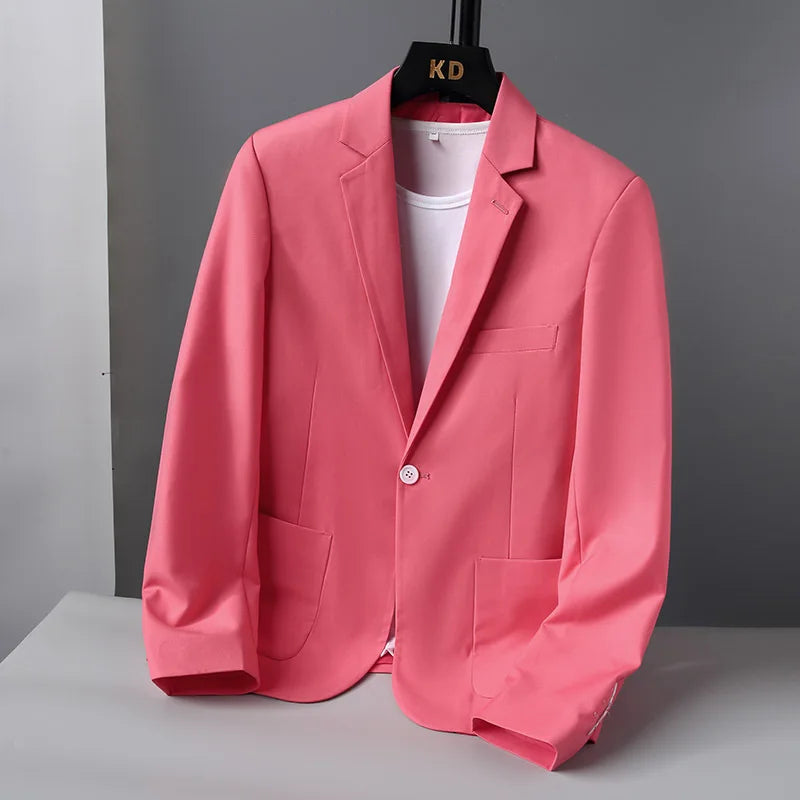 Blazer Outdoor Men's Fashion Business Travel Camping Wedding Trend Host Slim Fit Campus Leisure Breathable Korean Style Blazer