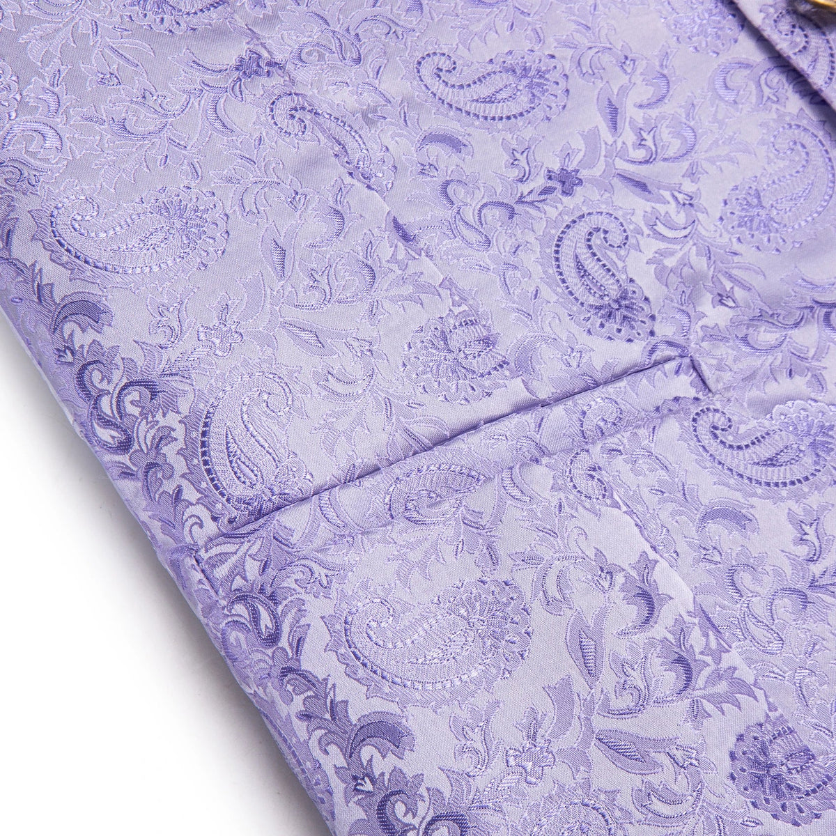 Men's Paisley Waistcoat with Matching Tie, Pocket Square and Cufflinks Set for Weddings and Business Events