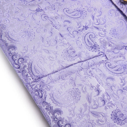 Men's Paisley Waistcoat with Matching Tie, Pocket Square and Cufflinks Set for Weddings and Business Events