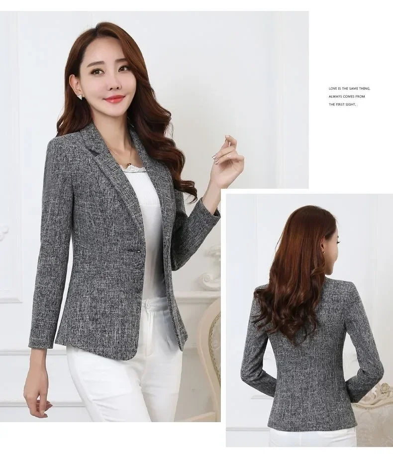 Fashion Women Blazers Jackets Work 2025 Office Lady Suit Slim Single Breasted Business Female Blazer Coats Formal Veste Femme