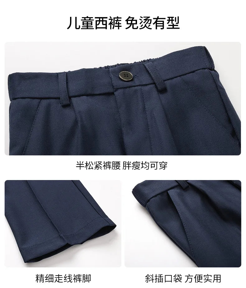 Children British School Uniforms Girls Preppy Jacket Pleated Skirts Boys Blazers Pants Suits Kids Teenage Student Clothes Sets