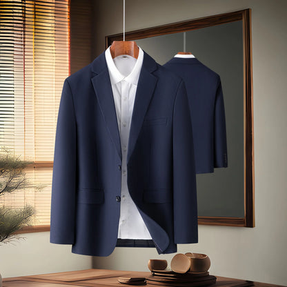 2025 Fine Solid Color Business Fashion Matching Handsome Trend Work Leisure Matching Single Suit Coat Gray, Black, Navy Blue