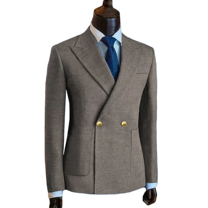 Customized Men's Suit Blazer Suit Pants Business Custom Suit Solid Color Metal Buckle Premium Men's Suit