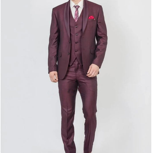 Slim Fit Business Casual Three Piece Set Swallowtail Jacket Vest Pants for New Groom Best Man Party Wear