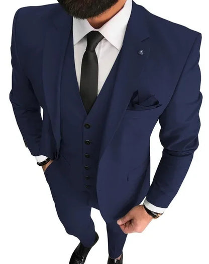 Tailor Made Red Men Wedding Suits Slim Fit Groom Prom Party Blazer Male Tuxedo Jacket+Pants+Vest Costume Marriage Homme Terno