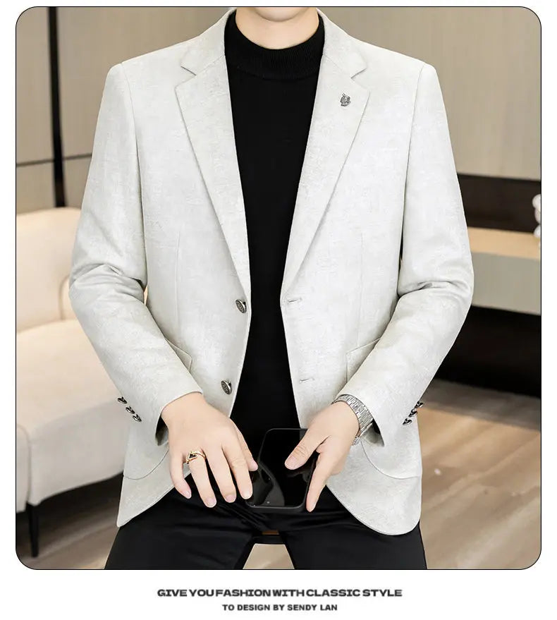 High-Quality Fashionable Autumn Winter New Design Casual Men's Suit Jacket Trendy Versatile Outerwear for Business And Casual We
