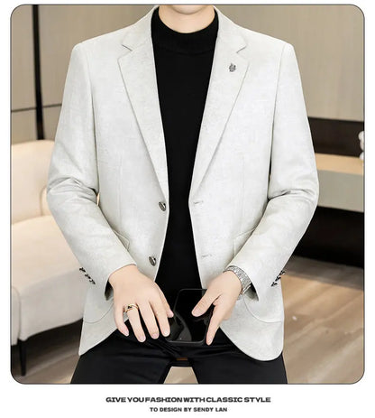 High-Quality Fashionable Autumn Winter New Design Casual Men's Suit Jacket Trendy Versatile Outerwear for Business And Casual We