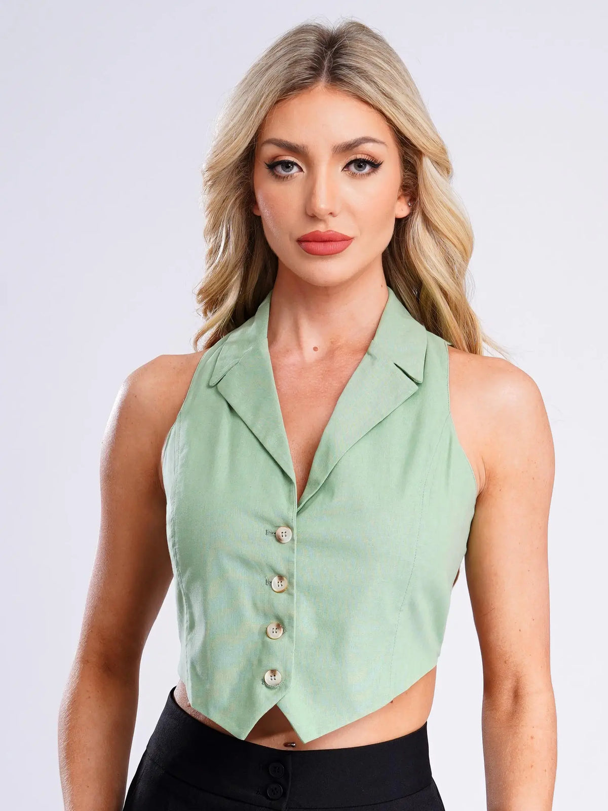 Office Lady Fashion Vest Streetwear Leopard Print Women's Waistcoat Button-down Vests Lapel Tank Top V Neck Vest Workwear Mujer