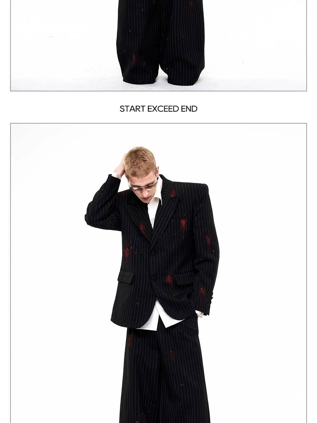 Ink Ejection Tie-dyed Pattern Stripe Printed Shoulder Pad Blazer Coat Men 2025 New Original Luxury Handsome Jacket JY4551