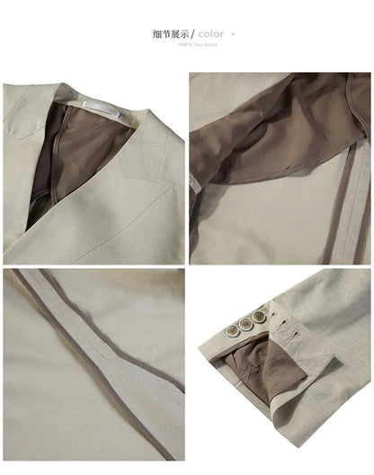 Summer Linen Breathable Suit Jacket Daily Casual Thin Blazers Men's Business Formal Suit Jacket Wedding Groom Coats Men Clothing