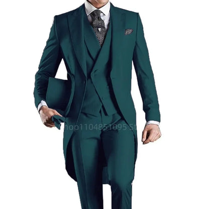 Men's 3-Piece Slim Straight Suit Set for Weddings, Formal Events & Graduation
