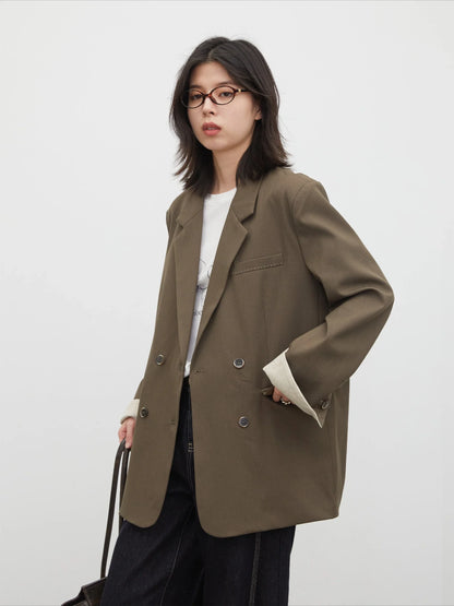 New Women Blazers Coat Loose Casual Plus Size Office Ladies Suit Jacket Spring Autumn 2026 Female Overcoat