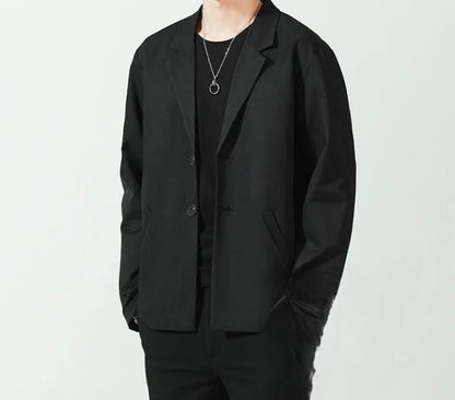 Men's Autumn Winter Loose Korean Style Casual Blazer Trendy Single Breasted Suit Jacket