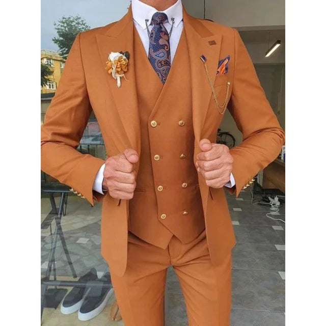 Men's 3-Piece Suit Set Single Breasted Regular Fit – Multi-Color | Jacket, Pants & Vest