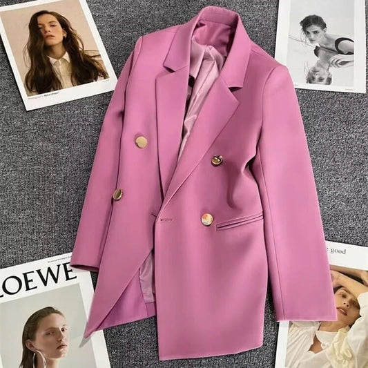 Women's Casual  Jaet Coat 22 Colors Small Suit Outerwear Long Sve Commute Sle Pure Color Spring Season