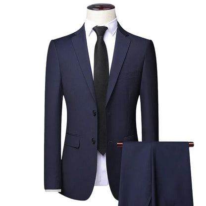 Men's Slim Fit Suit Set Blazer and Pants for Business Casual Wedding and Formal Occasions