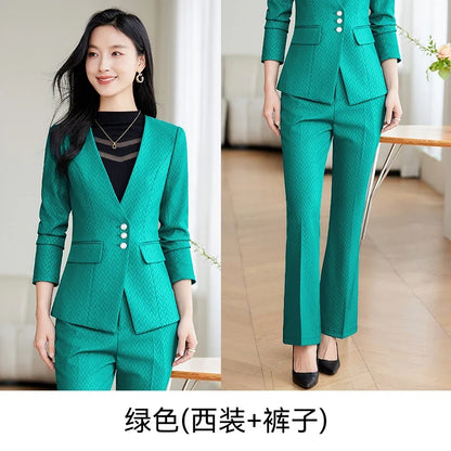 Purple Suit for Women, Professional Business Formal Suit, Jacket and Pants, New Fashion Office Work Clothes for Ladies