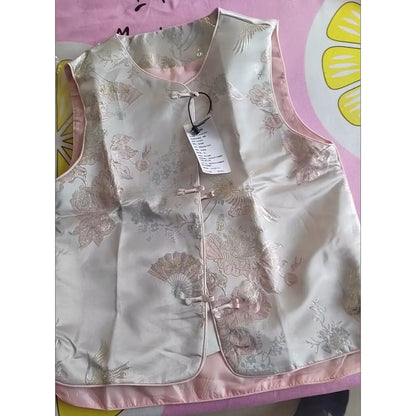 Retro Ladies Leisure Cardigan Vest Outwear 2025 High-end Female Sleeveless Coat Spring Autumn Women Fashion Waistcoat Jacket