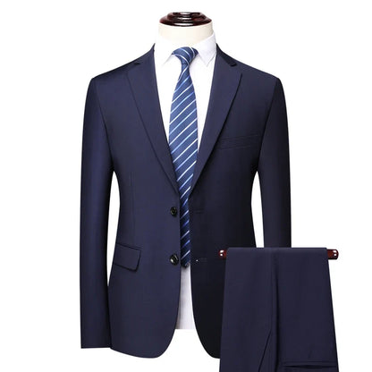 Suits for Men, College Students, Civil Servants, Business Interviews, Formal Wear, Weddings, Grooms, Best Men, Two-Piece Suits