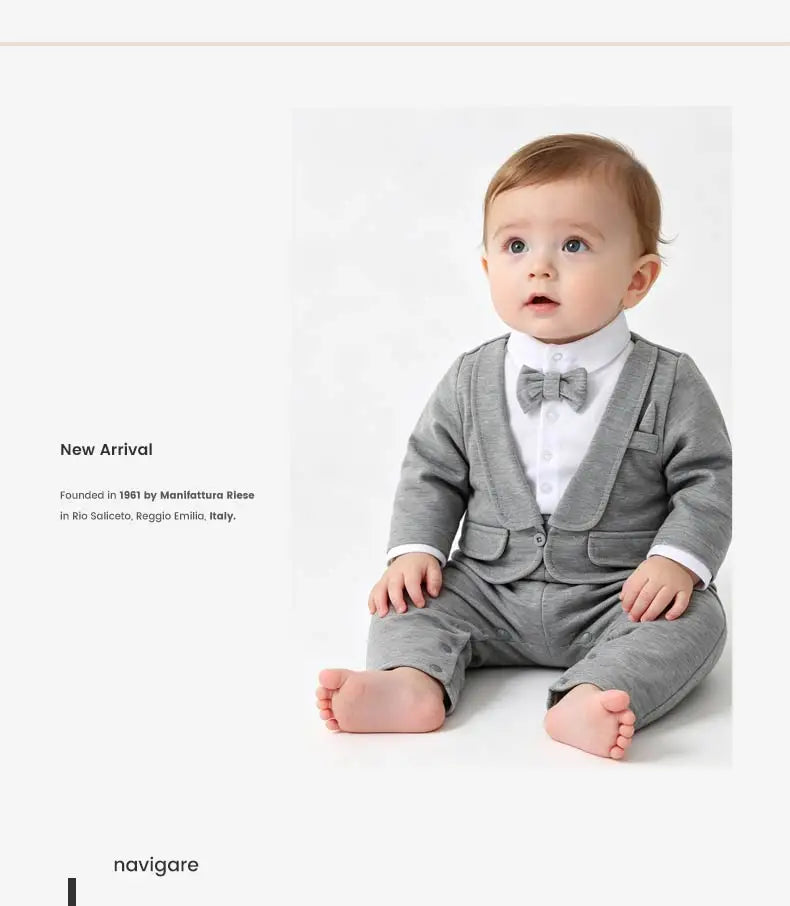 Toddler Baby Boy Black Tuxedo Romper Suit Fake Blazer Long Sleeve Jumpsuit With Bow Tie Wedding Baptism Gentleman Formal Outfit