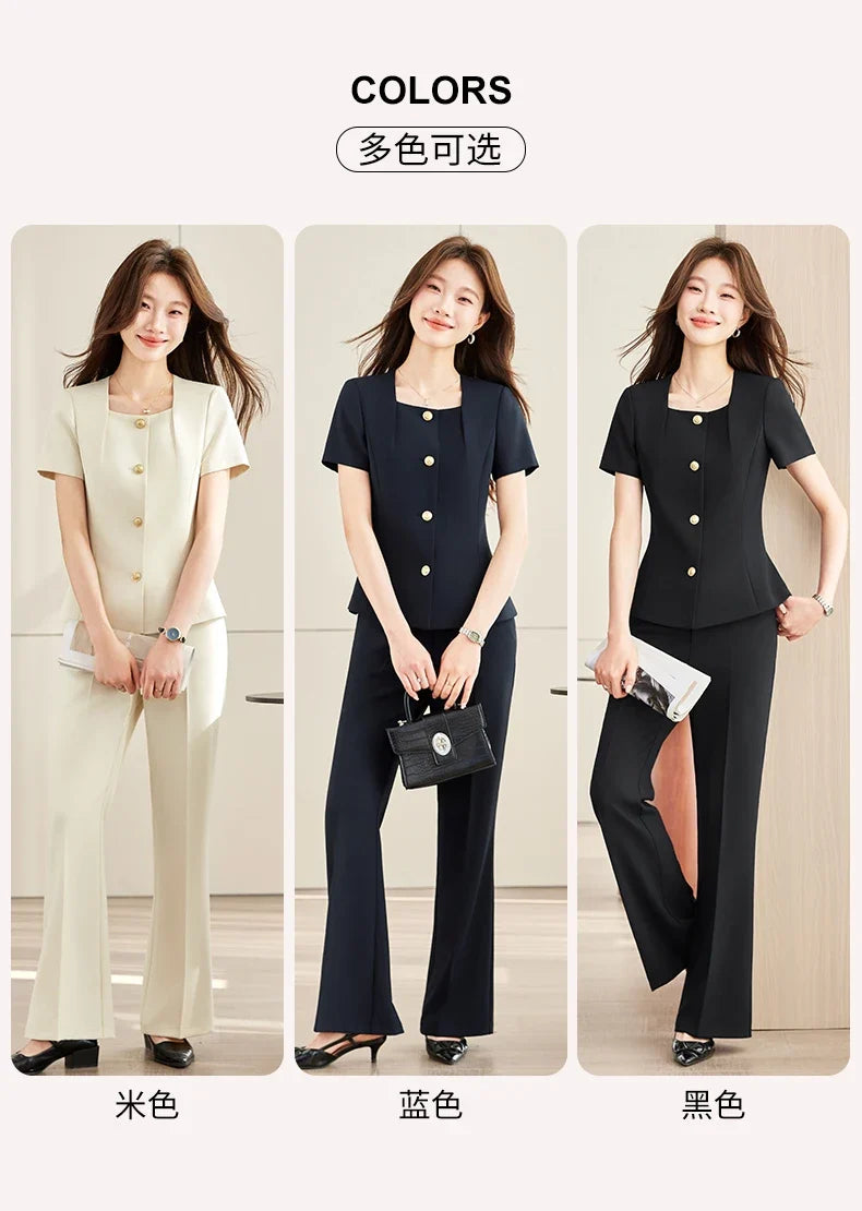 Fashionable professional women's clothing, two-piece jacket+pants, exquisite elegant, 2026 spring/summer new collection