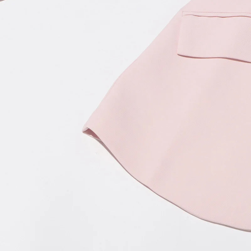Spring Autumn New Women Blazer Back Hollow Out Waist Cinching Slim Fit Solid Color French Elegant Fashion Tide Coat HK17101