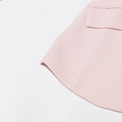 Spring Autumn New Women Blazer Back Hollow Out Waist Cinching Slim Fit Solid Color French Elegant Fashion Tide Coat HK17101