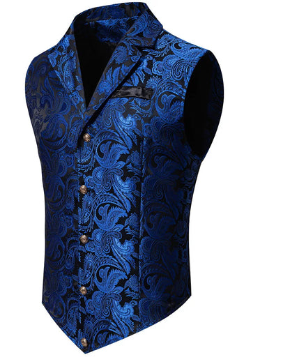 Men's Suit Vest Jacquard Smart Casual Single Breasted Slim Fit Waistcoat
