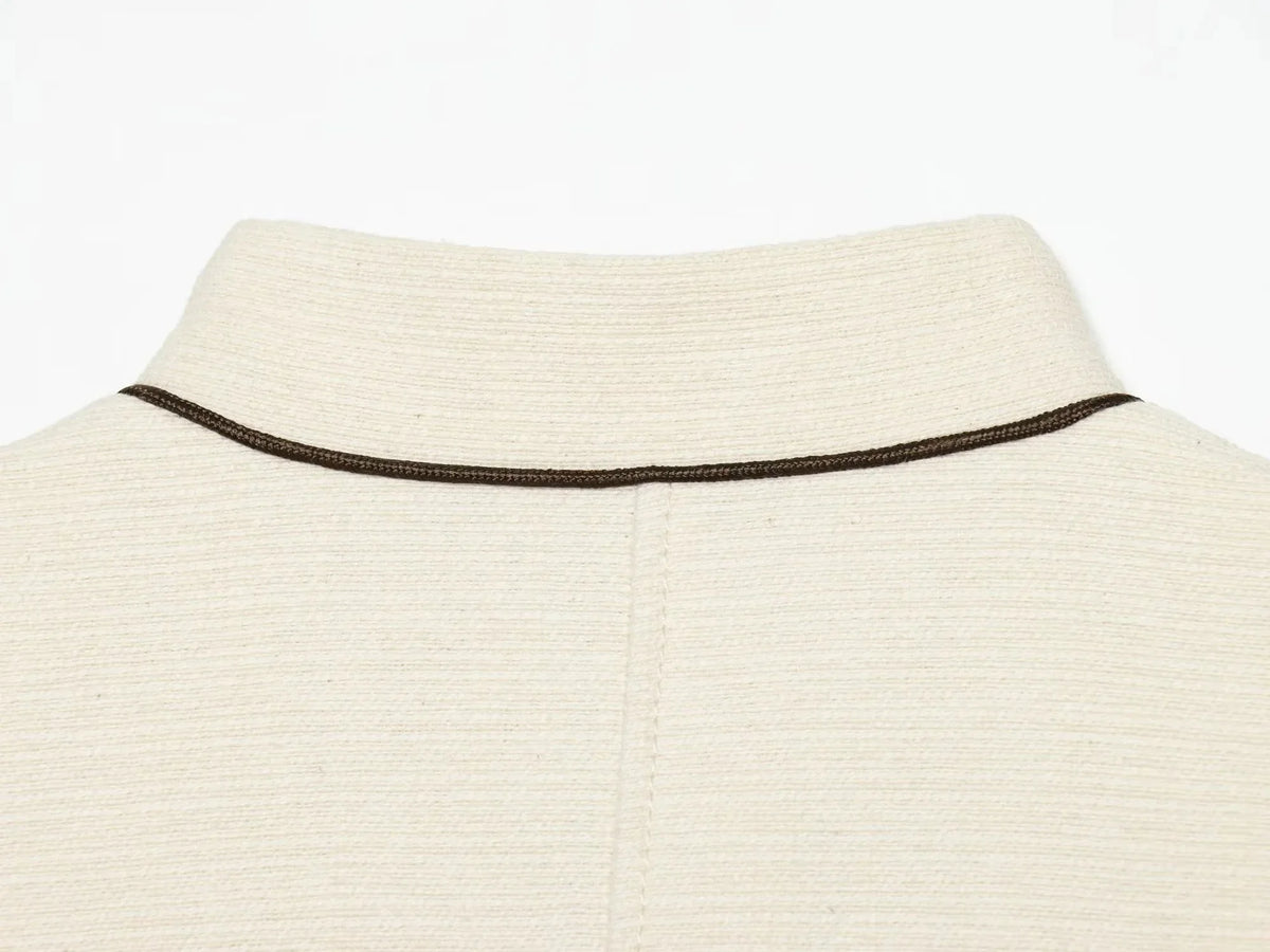 Holiday Casual Elegant Women Slim Blazer Patchwork Stand Collar Single Breasted Blazer Fashion 2026 Spring Summer Blazer