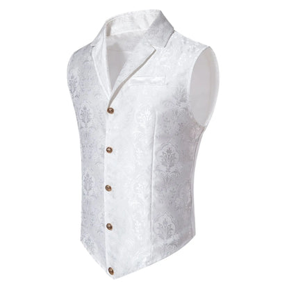 Men's Suit Vest Jacquard Smart Casual Single Breasted Slim Fit Waistcoat