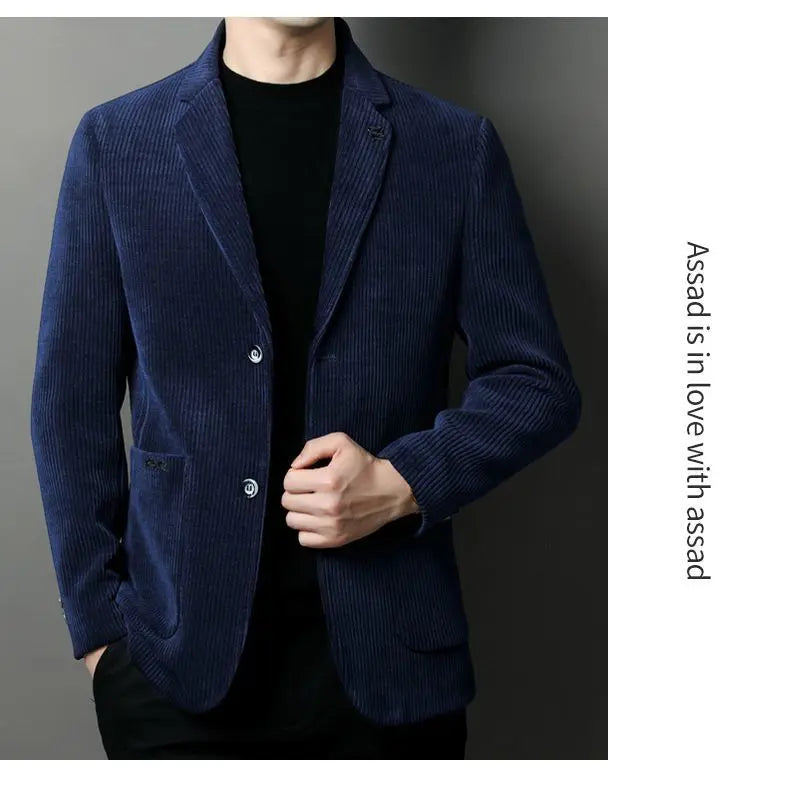 Men's High-Quality Corduroy Coat Autumn Winter Thick Velvet Casual Suit Jacket Handsome Ruffian Business Top Trend