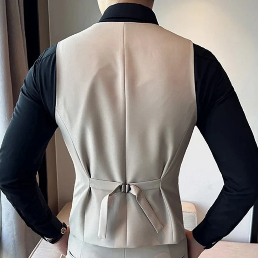 Men's Vest Double Breasted Lapel Waistcoat for Weddings and Formal Occasions