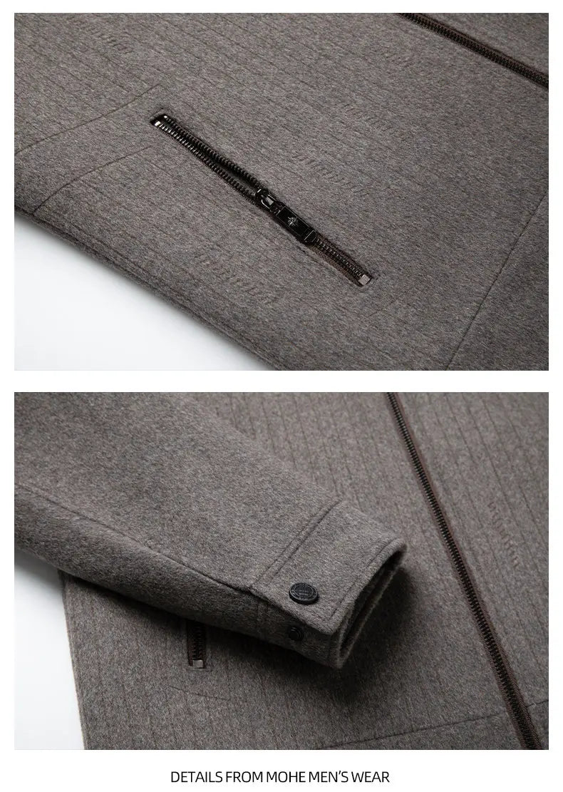 Men's Double-Faced Woolen Zipper Jacket Autumn Winter 50% Wool Removable Inner Vest Mid-Youth Fashionable Woolen Top