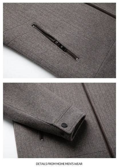 Men's Double-Faced Woolen Zipper Jacket Autumn Winter 50% Wool Removable Inner Vest Mid-Youth Fashionable Woolen Top