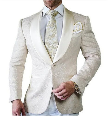 Yellow 3 Pieces Men Suits Custom Made Latest Coat Pant Designs Fashion Wedding Grooms Suit Jacket