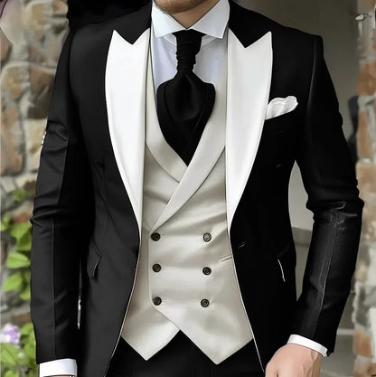 Costume de mariage pour homme à revers pointu de haute qualité coupe slim Vestes Col pointu croisé Carnavals hommes Le dernier