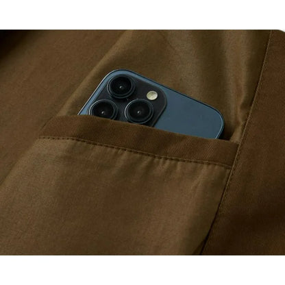 KIDWHXR Blazer Men Loose Turn Down Collar Single-breasted Male Outerwear Retro Business Casual Long Sleeve Pocket Man Suit Coat