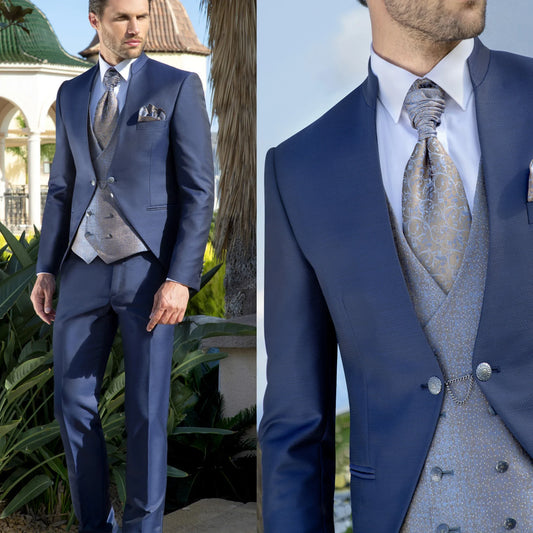 New Men's Suit 3 Pieces Blazer Jacket Vest Pants Custom Made One Button Business Formal Work Wear Wedding Groom Costume Homme