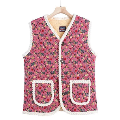 Fashion Thicken Fleece Jacket Women's Vest Open Cardigan Outerwear Loose Autumn Winter New Cotton Waistcoat