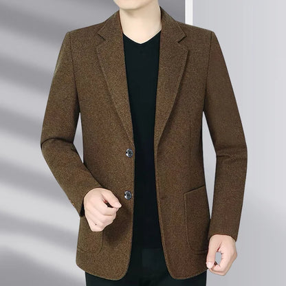 Blazer Men's Business Gentleman Wedding Fashionable Solid Color Best Man, Slimming and Casual Middle-aged and Elderly Blazer