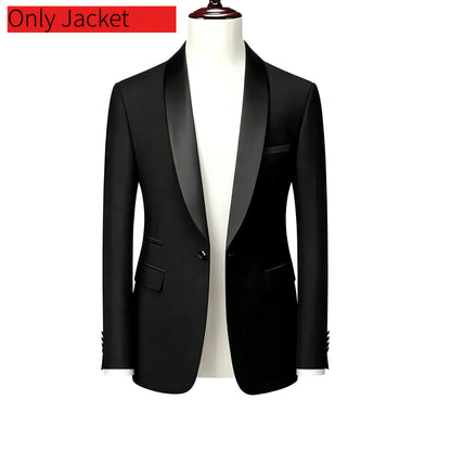 Men 3 Piece Tuxedo Suit Shawl Lapel Formal Wedding Groom Blazer Jacket Vest Pants Business Party Suit