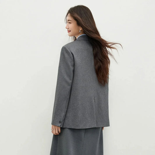 Women's Commuter Blazer Spring Single Breasted Padded Shoulder Suit Jacket 2026 Luxury Ladies Outerwear 161XA6516X