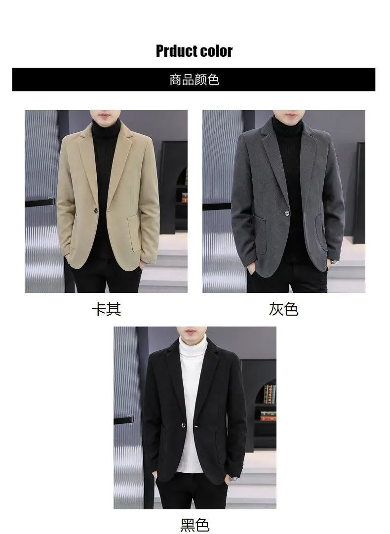 Blazer Men Fashionable Outdoor Wedding Versatile Slimming and Casual Korean Version Golden Mink Velvet Velvet and Cotton Blazer