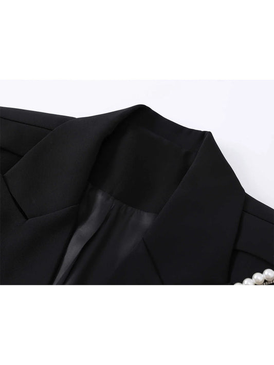 Women's Black Gothic Blazer Coat Vintage Fashion Streetwear Harajuku Long Sleeve Suit Jacket Emo 2000s Outerwear Clothes Autumn