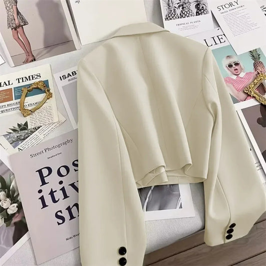 Women's Long Sleeve Blazer Short Blazers Korean Fashion Slim Fit Office Blazer Casual Versatile Spring Autumn New