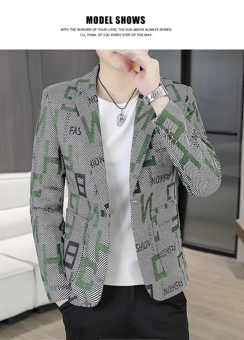 Blazer Men's Fashion Outdoor Travel Gentleman Wedding Slimming Business Versatile Trendy Casual Korean-style Formal Wear Blazer